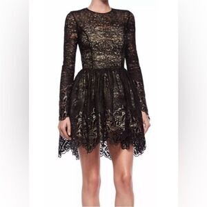 Alexis Elegant Black Lace Dress, M